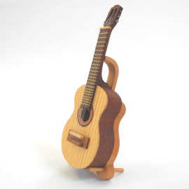 Gitarrenständer, Bild mit Gitarre, Puppenstubenminiatur im Maßstab 1zu12